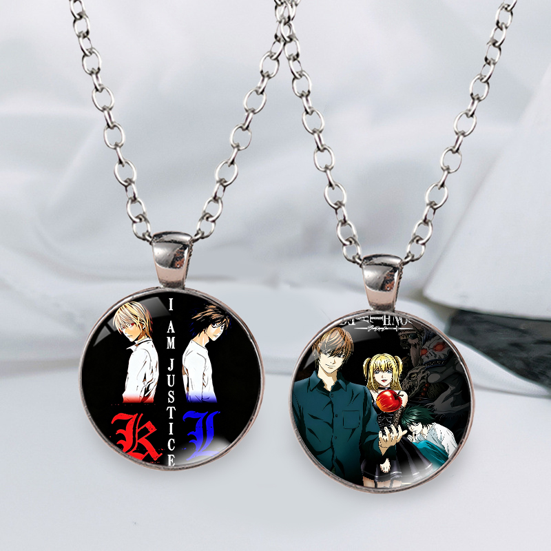 Women Fashion Drawing - Death Note Time Gem Necklace for