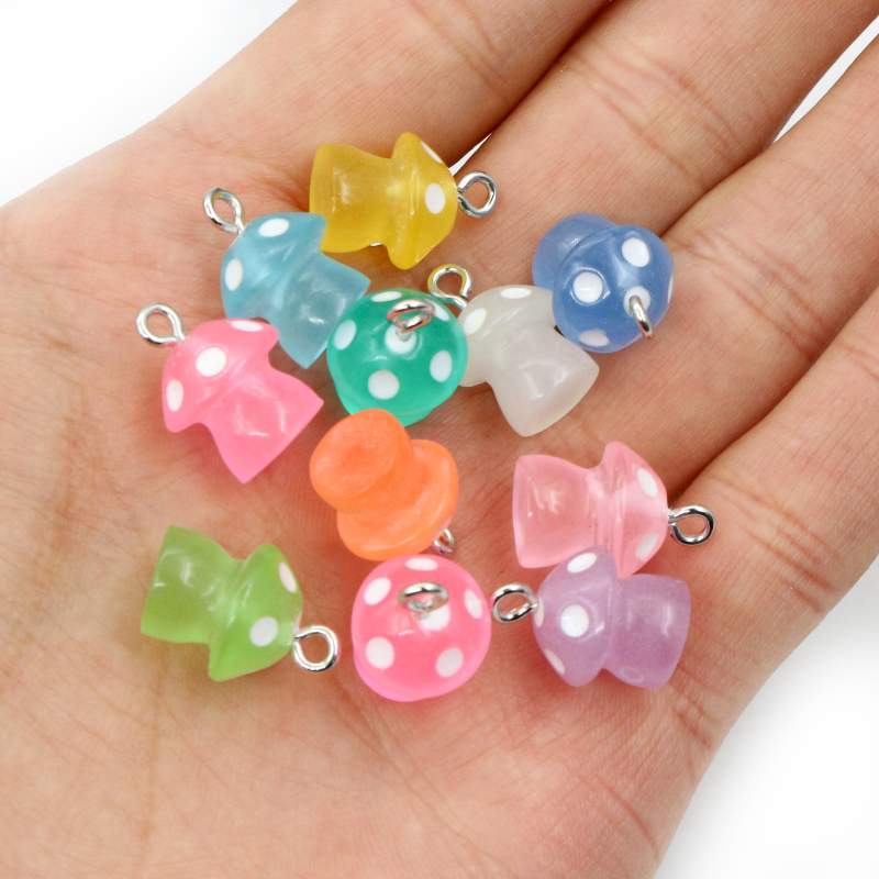 Women Fashion Drawing - 10PCS 15*11.5mm Mix Cartoon 3D Mushroom
