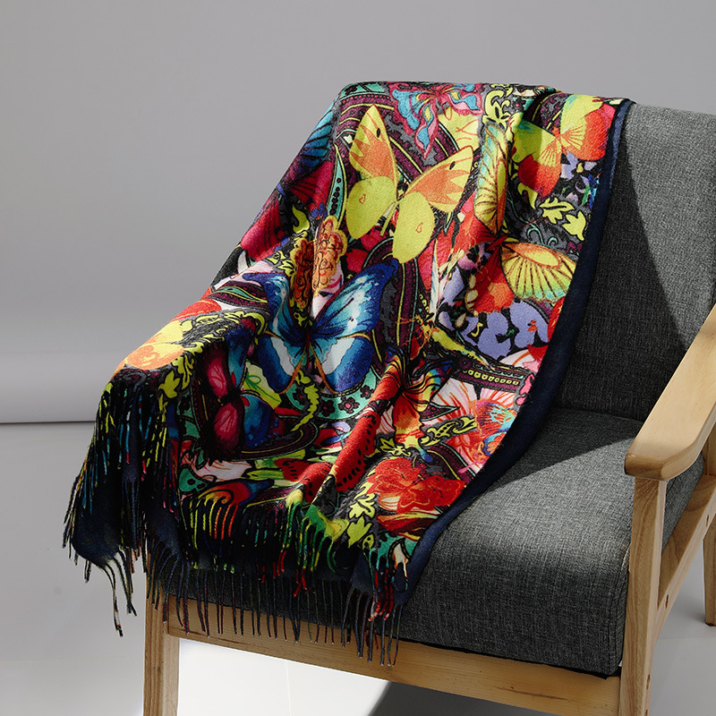 Women Fashion Drawing - Luxury Brand Oil Painting Cashmere Scarf