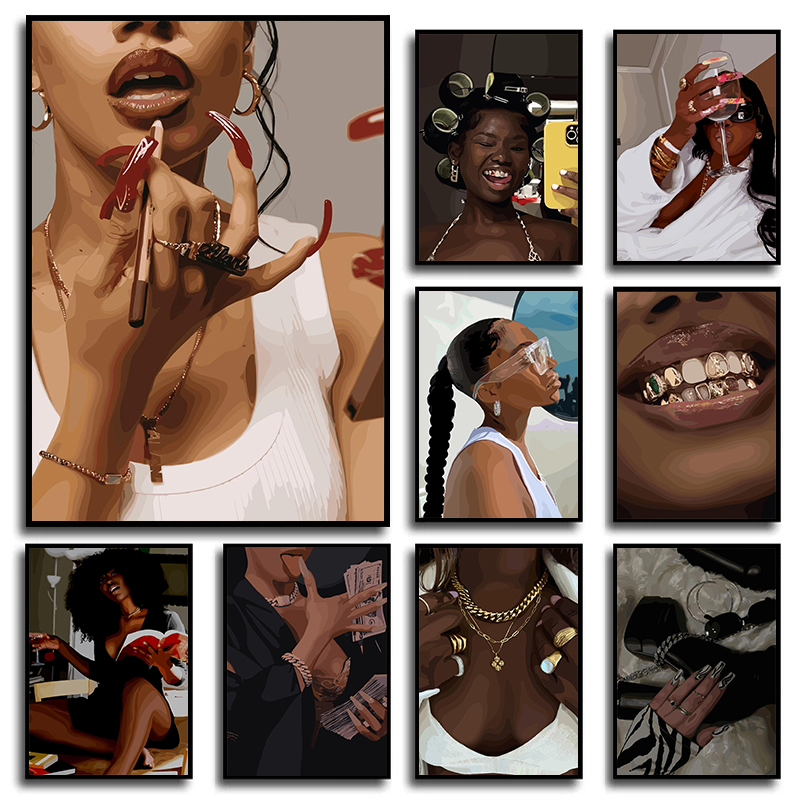 Modern African American Black  - огляд і ціна Women Fashion Drawing