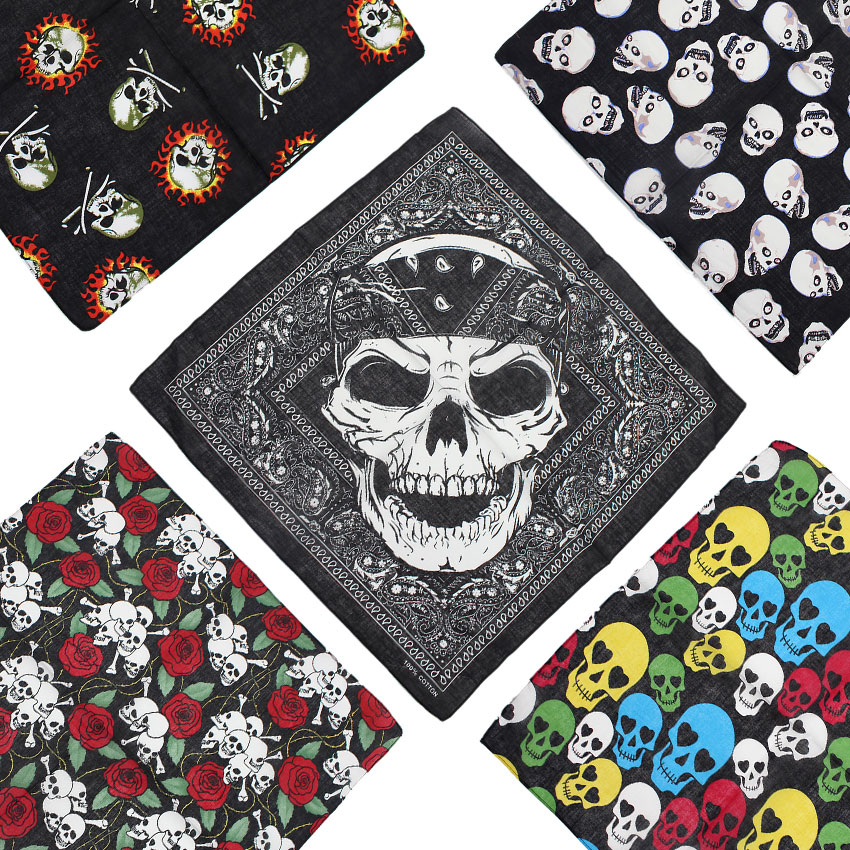 Skull Bandana Square Scarf 100 - огляд і ціна Women Fashion Drawing