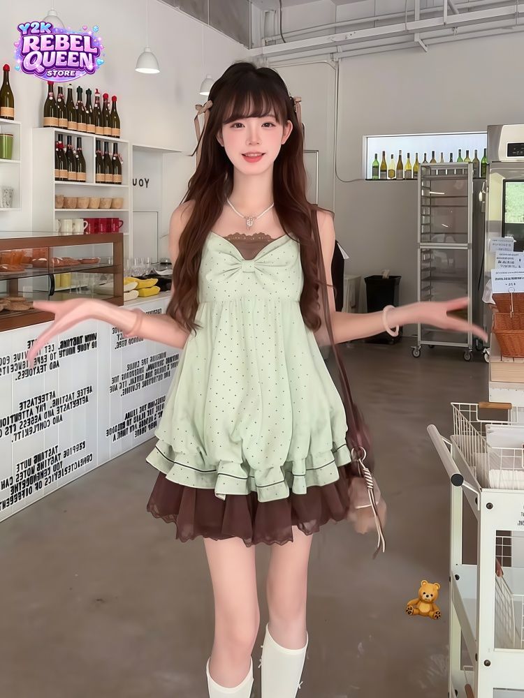Coquette Sweet Korean Polka Do - огляд і ціна Ruched Dress Mini